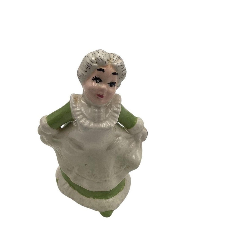 Vintage Porcelain Grandma Figurine 4.5 Green Classic